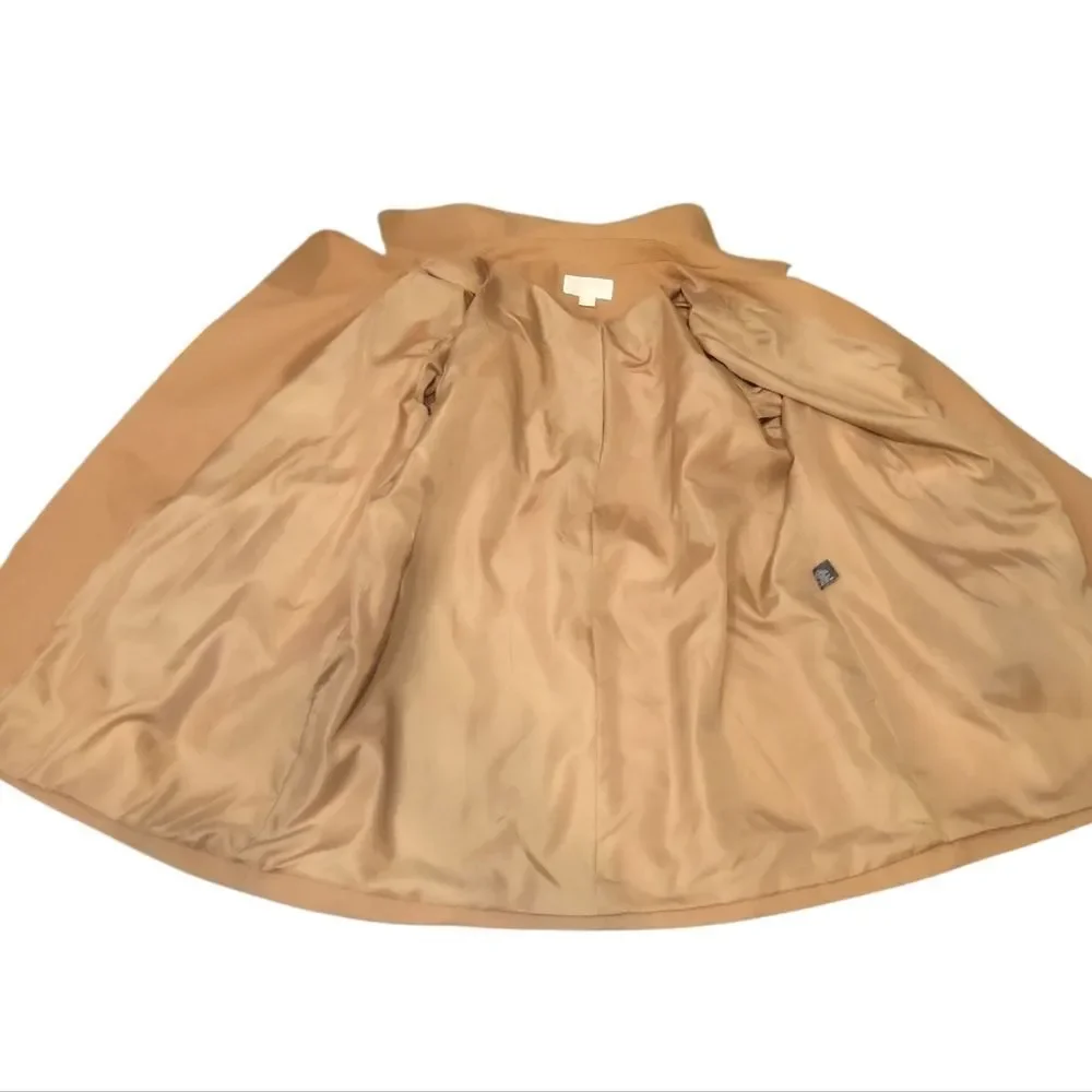 Michael Michael Kors Asymmetrical Trench Belted Wrap Camel Wool Walker Coat 2X